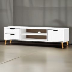 Suport TV multifuncțional 120x30x40 cm alb BC-08