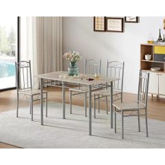 Set masa cu 4 scaune,  FUR-101-160S, 110x67x75 cm, gri