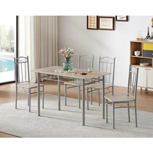 Set masa cu 4 scaune,  FUR-101-160S, 110x67x75 cm, gri