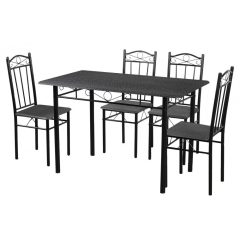   Set masa cu 4 scaune,  FUR-101-17BL, masa 120x67x75 cm, negru
