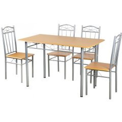 Set masa cu 4 scaune,  FUR-101-1LS, masa 120x67x75 cm, bej