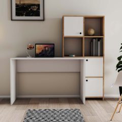 Polcos íróasztal tárolóval 156x75x146cm fehér FUR1235-1