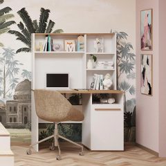 Polcos íróasztal tárolóval 110x50x151cm fehér FUR1236-1