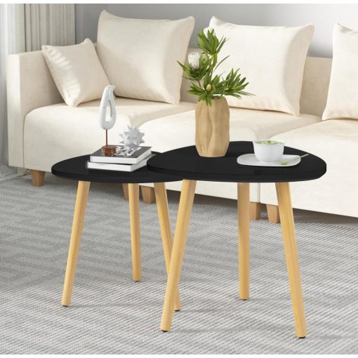 Dohányzóasztal szett fekete 54x45x50cm FUR1880-1