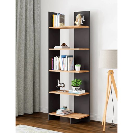 Polcos tároló könyvespolc 45x21x170cm szürke FUR1958-2