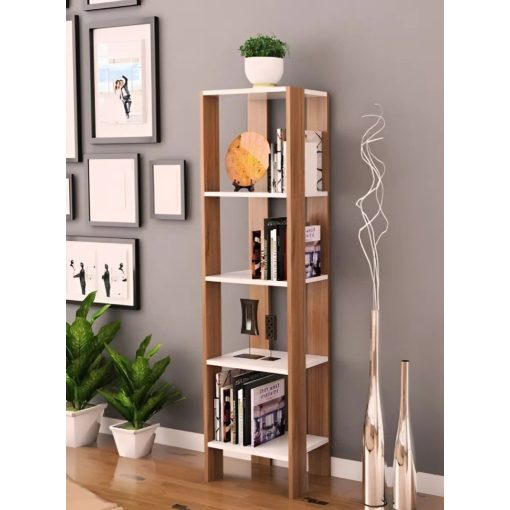 Polcos tároló könyvespolc 50x30x170cm barna FUR1959-1