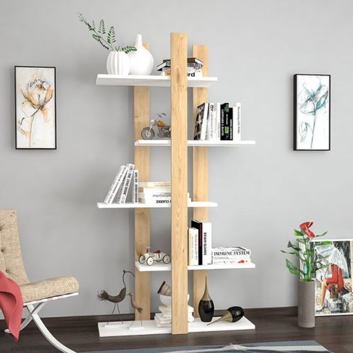 Polcos tároló könyvespolc 50x25x150cm tölgy FUR1960-1