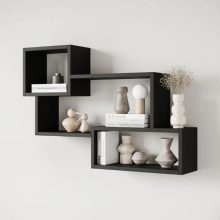 Fali polc 87x18x54cm fekete FUR1961-3