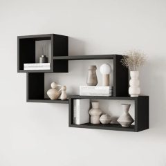 Fali polc 87x18x54cm fekete FUR1961-3