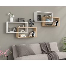 1db fali polc 104x22x45cm fehér barna GR-03