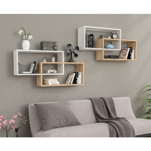 1db fali polc 104x22x45cm fehér barna GR-03
