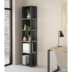 Polcos tároló könyvespolc 36x36x180cm fekete KH09-1