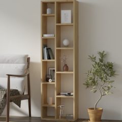 Polcos tároló könyvespolc 45x20x150cm barna KH11-1