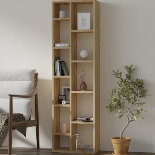 Polcos tároló könyvespolc 45x20x150cm barna KH11-1