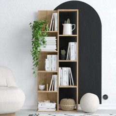 Polcos tároló könyvespolc 60x18x150cm barna KH12-1