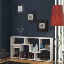 Polcos tároló könyvespolc 120x20x60cm fehér KH15-2