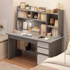   Birou cu rafturi cu sertare și depozitare, OT-508-1, 100 x 45 x 131 cm, gri 