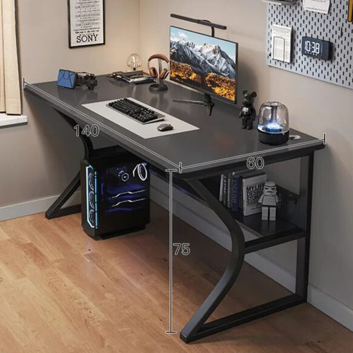 Birou gaming de calitate, OTC-B2, 140 x 60 x 75 cm, negru