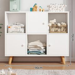   Comodă dormitor, living mobilier cu 3 uși, PZ02, 90 x 30 x 70 cm, alb 