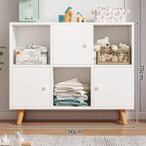 Comodă dormitor, living mobilier cu 3 uși, PZ02, 90 x 30 x 70 cm, alb 