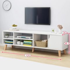   Dulap TV, depozitare multifuncțional, RT05, 120 x 30 x 38 cm, alb 