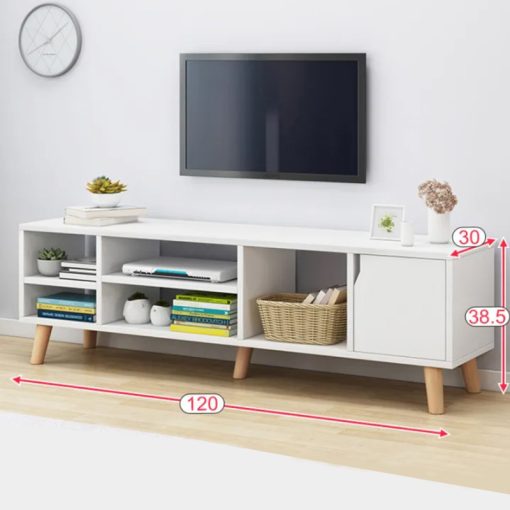 Dulap TV, depozitare multifuncțional, RT05, 120 x 30 x 38 cm, alb 